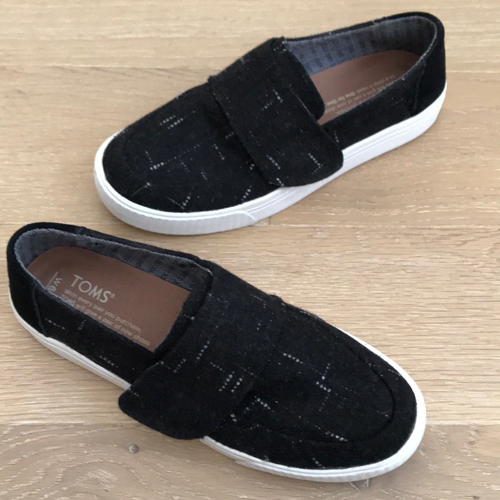 TOMS Velcro Suede Canvas Shoes Womens 6